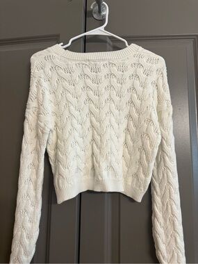 Target Cream Cable-Knit Crewneck Sweater